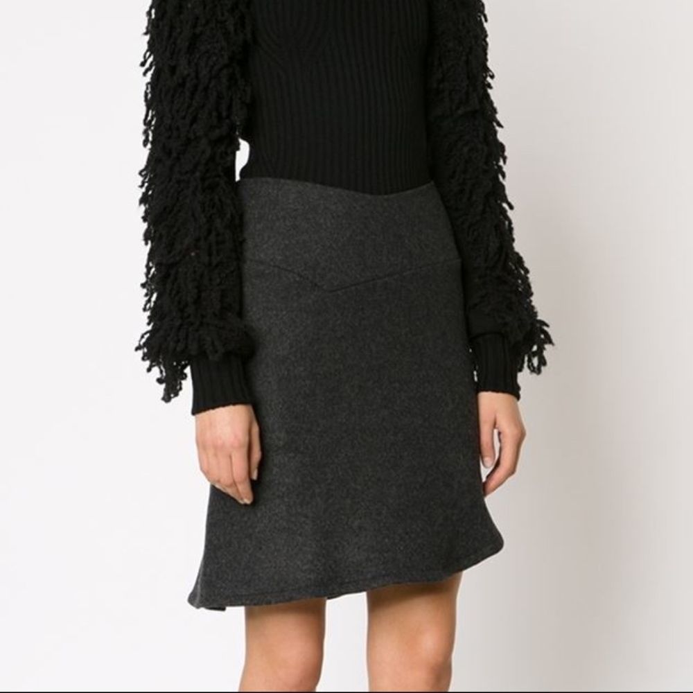 Alexandre Vauthier Gray Wool Asymmetric Skirt